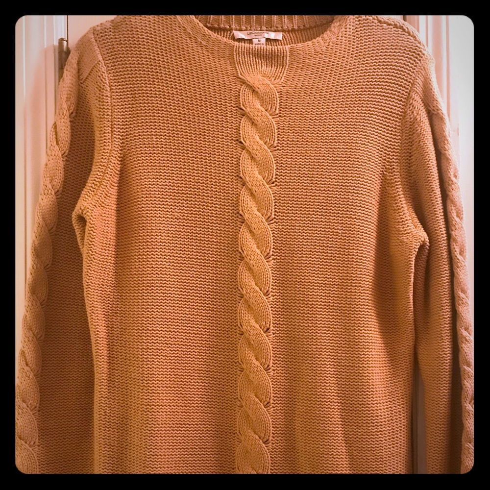 TAN/CAMEL cable knit sweater